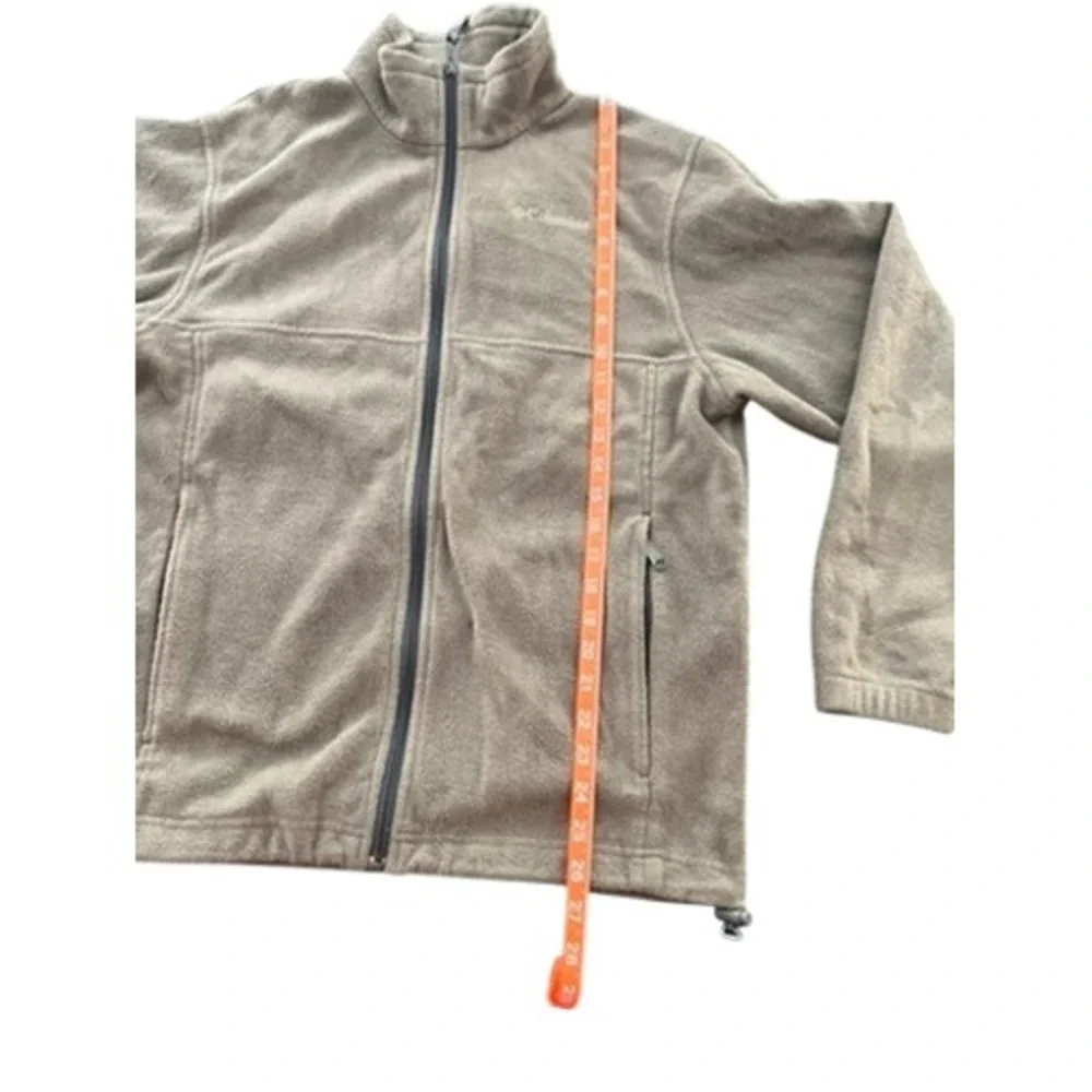Columbia‎ Mens Full Zip Fleece Jacket Tan Brown Outdoor Hiking Layer Medium